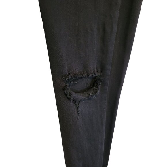 Paige Verdugo Black Eclipse Destructed Ultra Skinny Jeans 27 Dark Wash Mid Rise - Picture 7 of 10